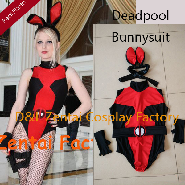 Sexy Girl\'s Deadpool Bunnysuit Zentai Catsuits For Party